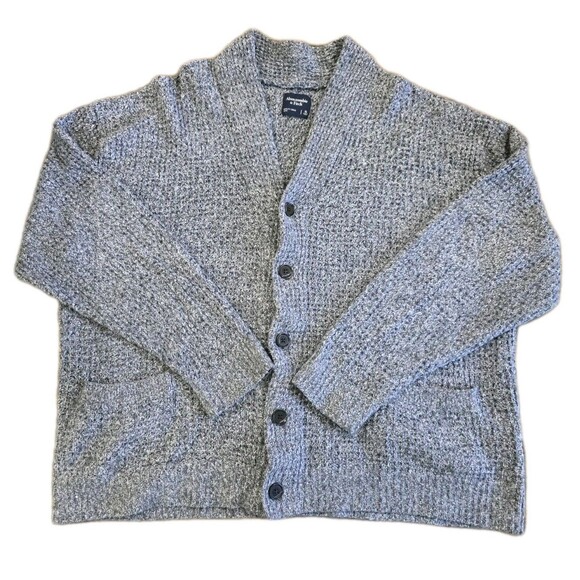 Abercrombie & Fitch Men’s XL Gray Heather Sweater Cardigan Grandpa Button Front - Picture 9 of 9